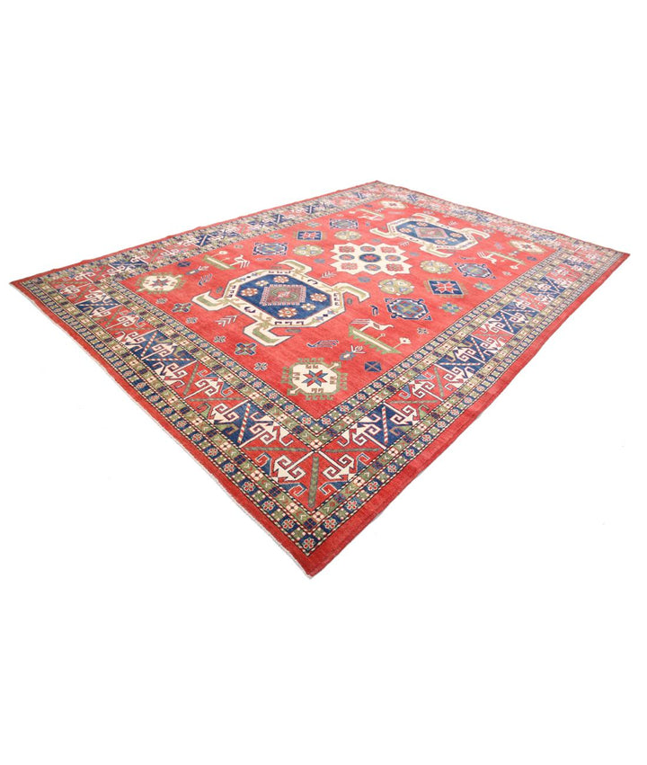 Hand Knotted Tribal Kazak Wool Rug 9' 7" x 13' 10" - No. AT57720