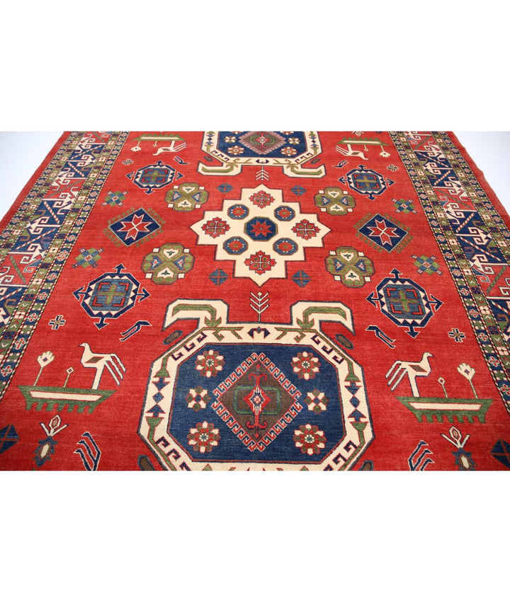 Hand Knotted Tribal Kazak Wool Rug 9' 7" x 13' 10" - No. AT57720