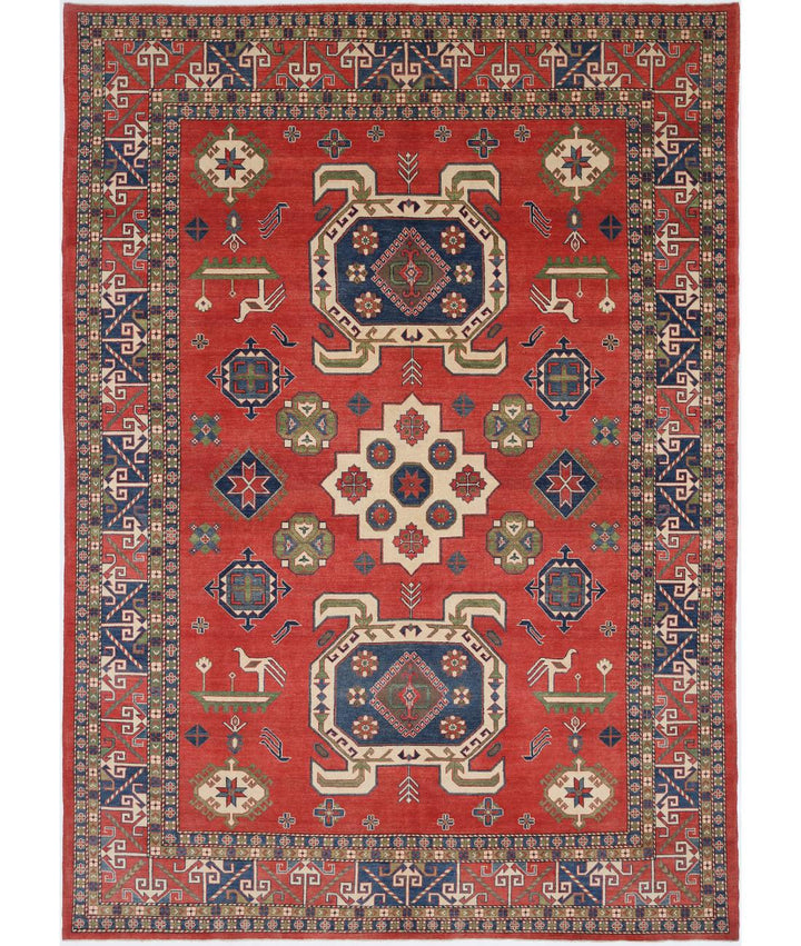 Hand Knotted Tribal Kazak Wool Rug 9' 7" x 13' 10" - No. AT57720