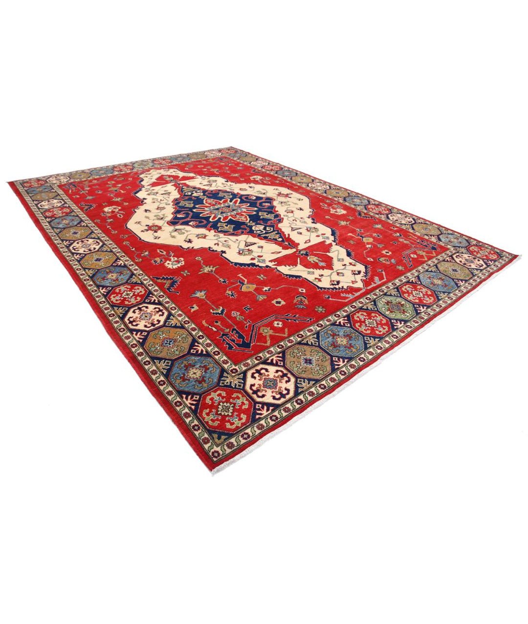 Hand Knotted Tribal Kazak Wool Rug 10' 1" x 13' 7" - No. AT61214