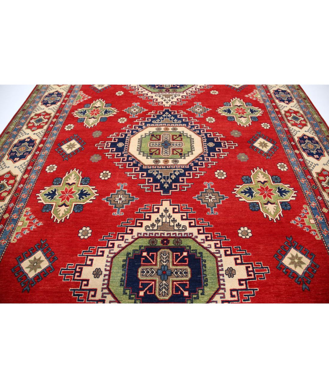 Hand Knotted Tribal Kazak Wool Rug 10' 1" x 13' 9" - No. AT88643