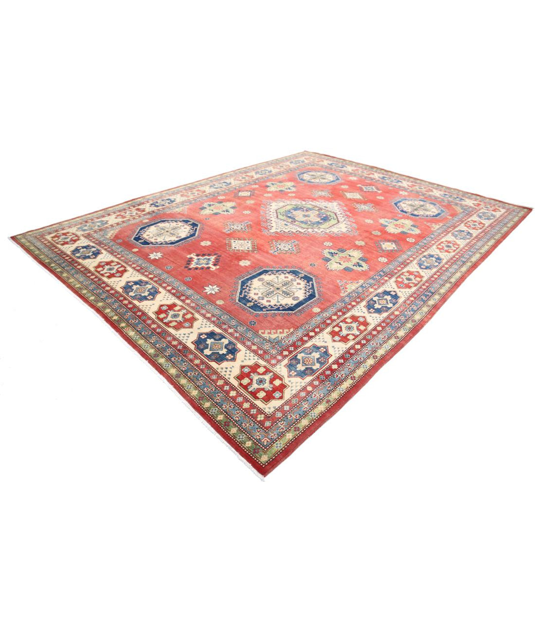 Hand Knotted Tribal Kazak Wool Rug 10' 1" x 13' 2" - No. AT77402