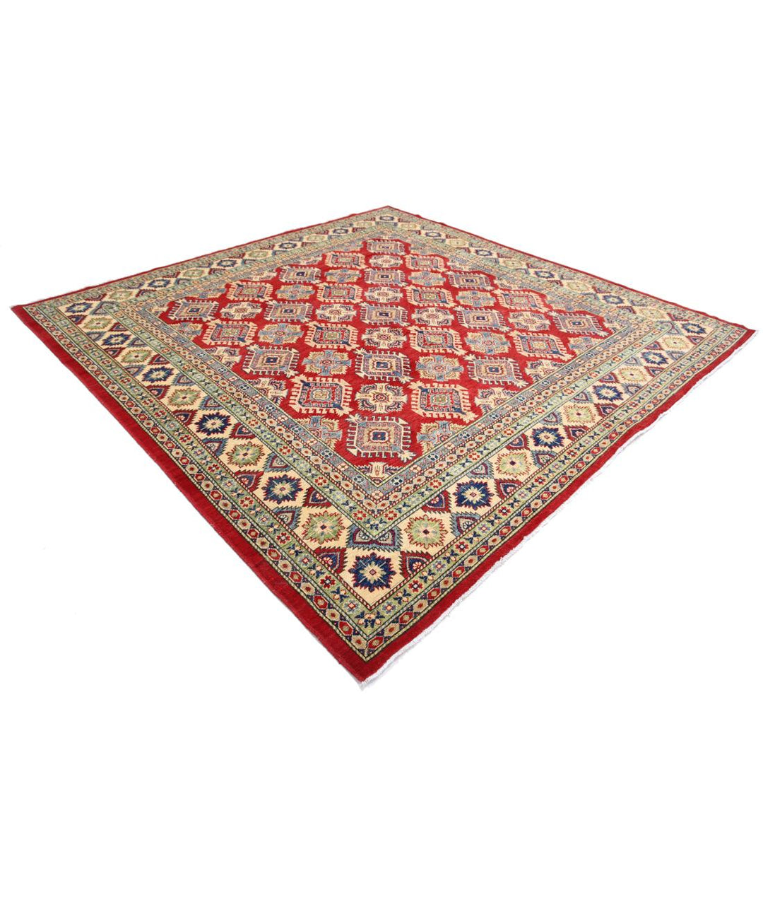 Hand Knotted Tribal Kazak Wool Rug 9' 1" x 9' 2" - No. AT76860