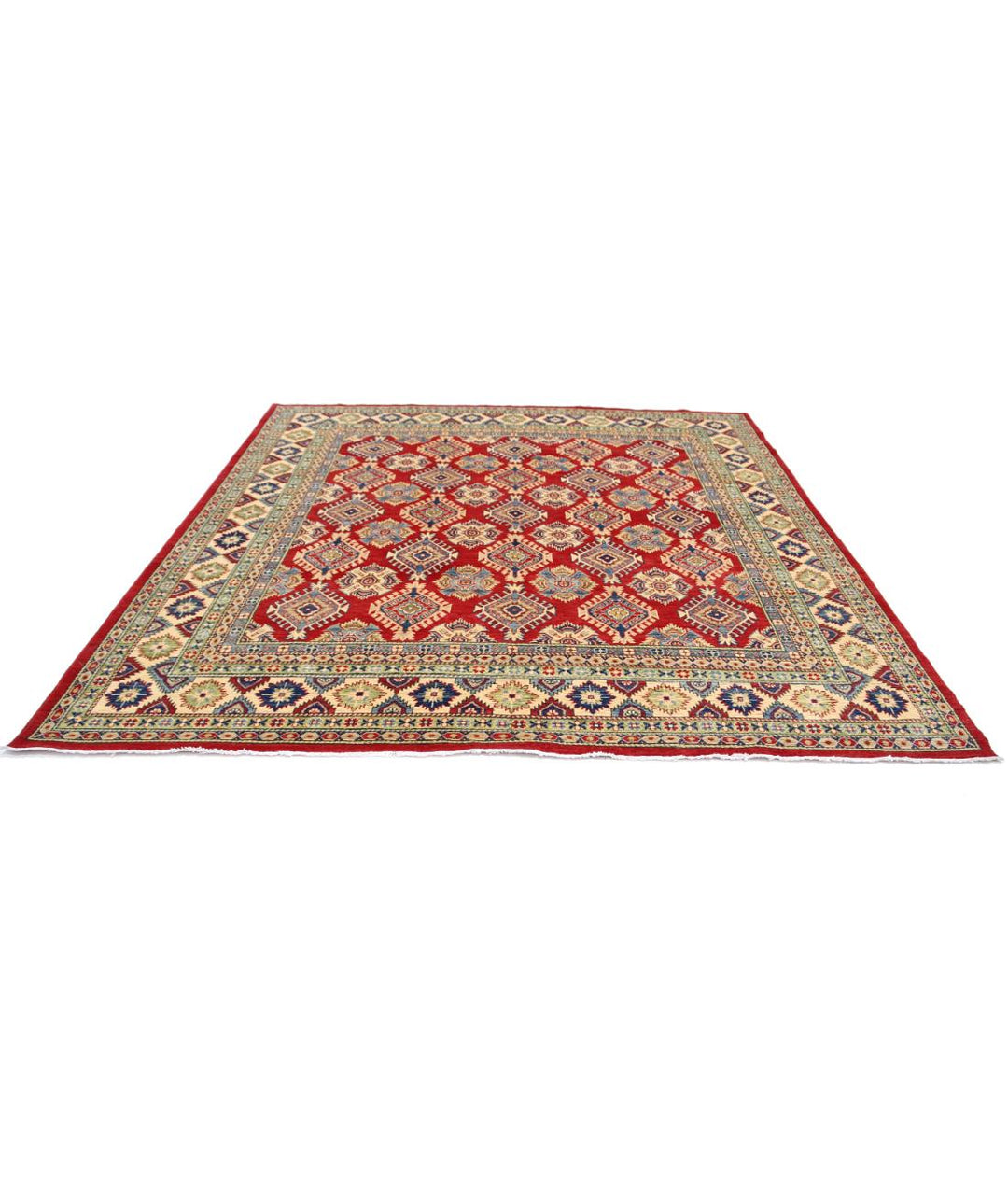 Hand Knotted Tribal Kazak Wool Rug 9' 1" x 9' 2" - No. AT76860