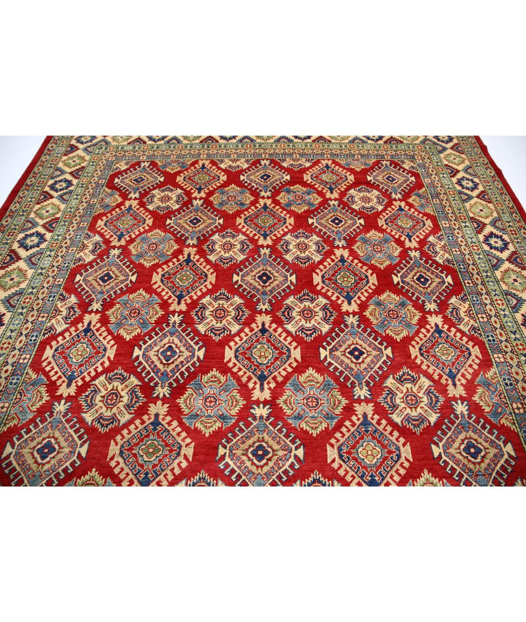 Hand Knotted Tribal Kazak Wool Rug 9' 1" x 9' 2" - No. AT76860