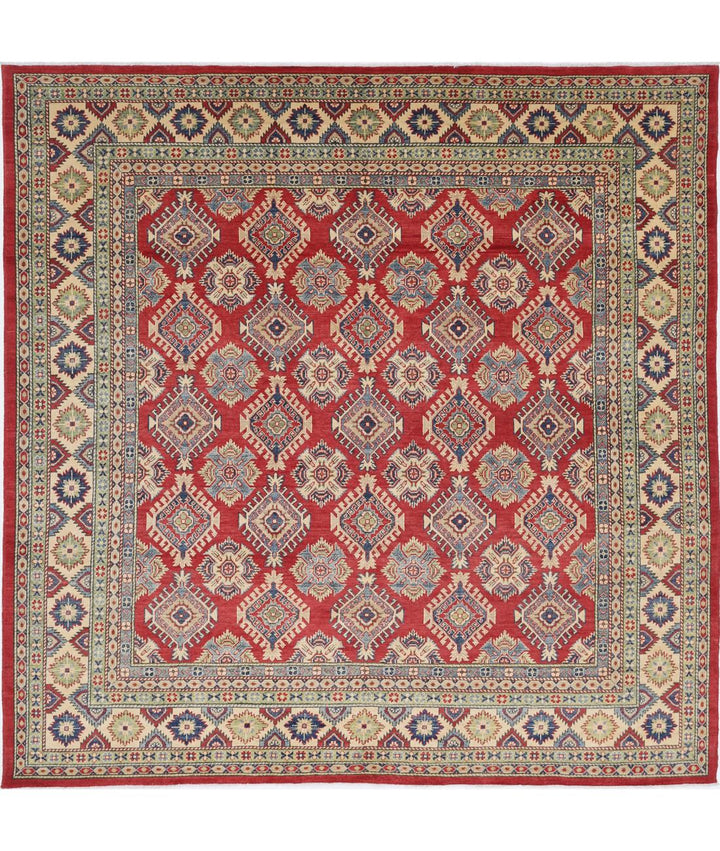 Hand Knotted Tribal Kazak Wool Rug 9' 1" x 9' 2" - No. AT76860