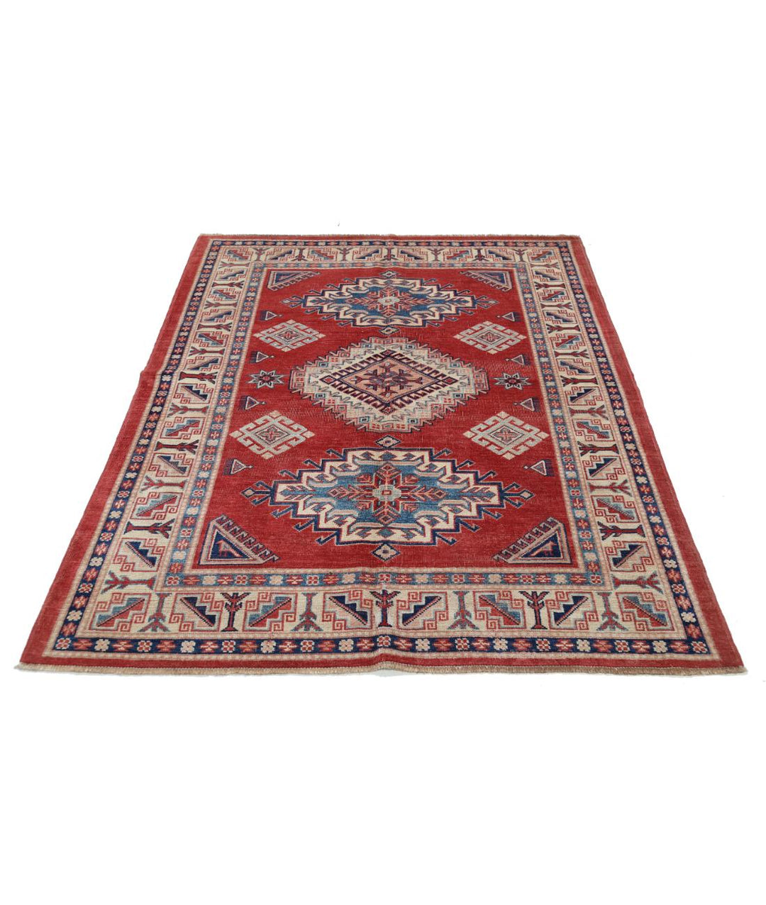 Hand Knotted Tribal Kazak Wool Rug 4' 11" x 6' 0" - No. AT40498