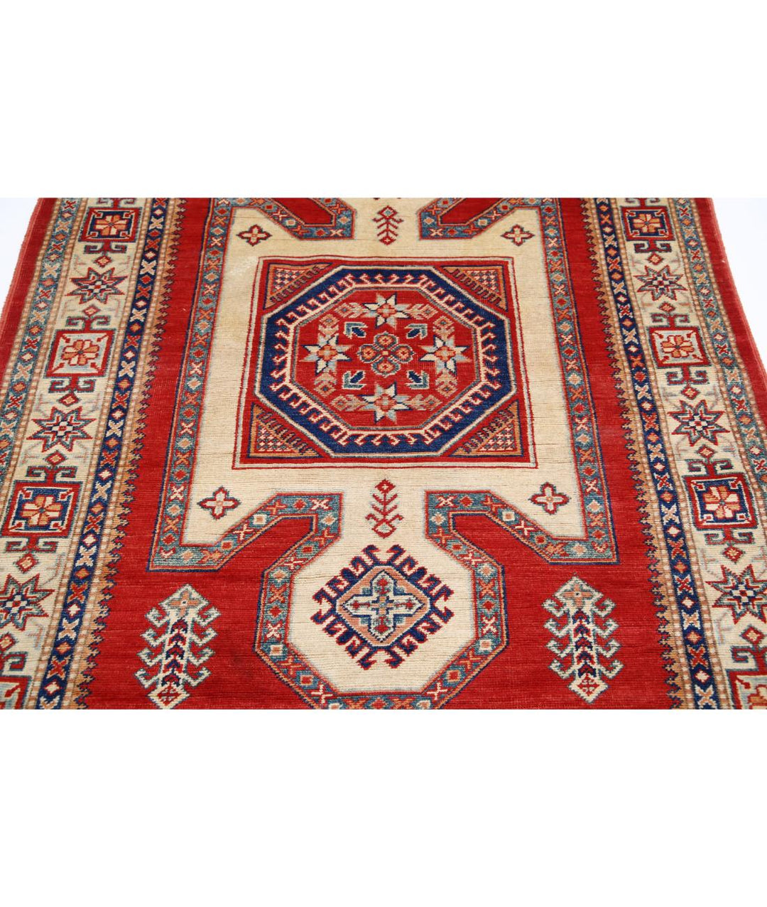 Hand Knotted Tribal Kazak Wool Rug 4' 11" x 6' 5" - No. AT14448