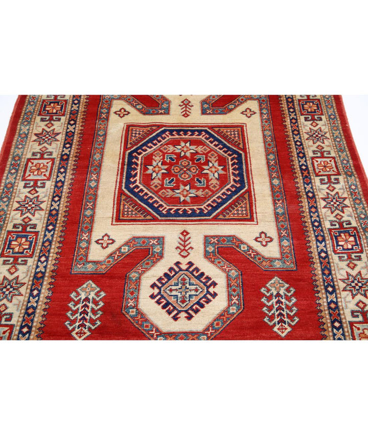 Hand Knotted Tribal Kazak Wool Rug 4' 11" x 6' 5" - No. AT14448