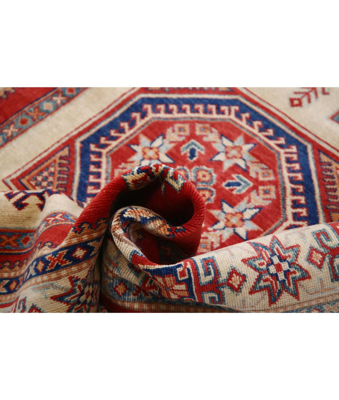 Hand Knotted Tribal Kazak Wool Rug 4' 11" x 6' 5" - No. AT14448