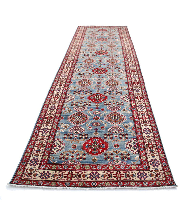 Hand Knotted Tribal Kazak Wool Rug 4' 0" x 14' 5" - No. AT84724