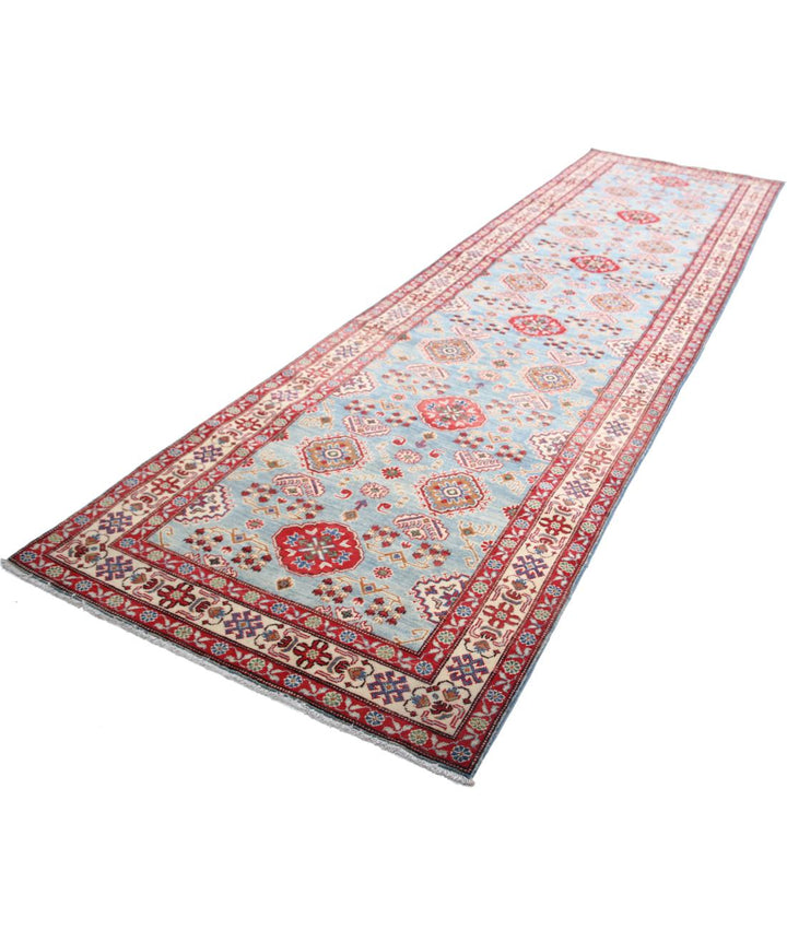 Hand Knotted Tribal Kazak Wool Rug 4' 1" x 14' 4" - No. AT19124