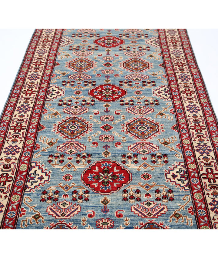 Hand Knotted Tribal Kazak Wool Rug 4' 1" x 14' 4" - No. AT19124