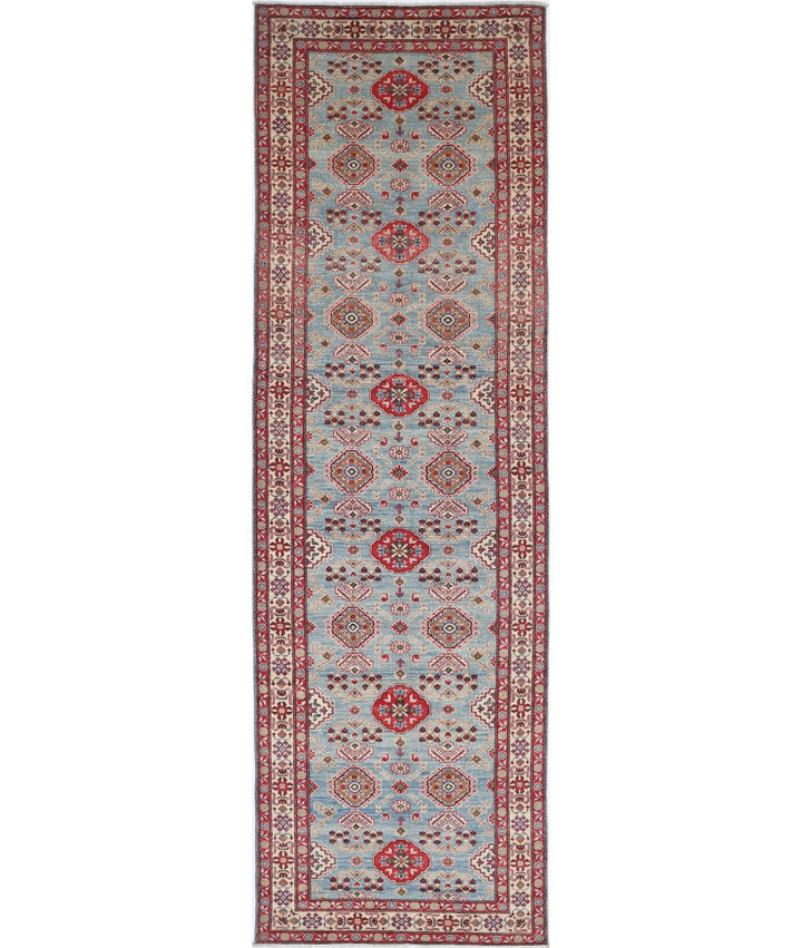 Hand Knotted Tribal Kazak Wool Rug 4' 1" x 14' 4" - No. AT19124