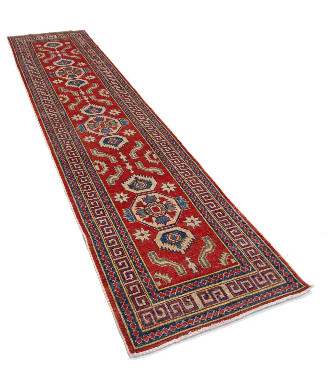 Hand Knotted Tribal Kazak Wool Rug 2' 8" x 11' 7" - No. AT48867