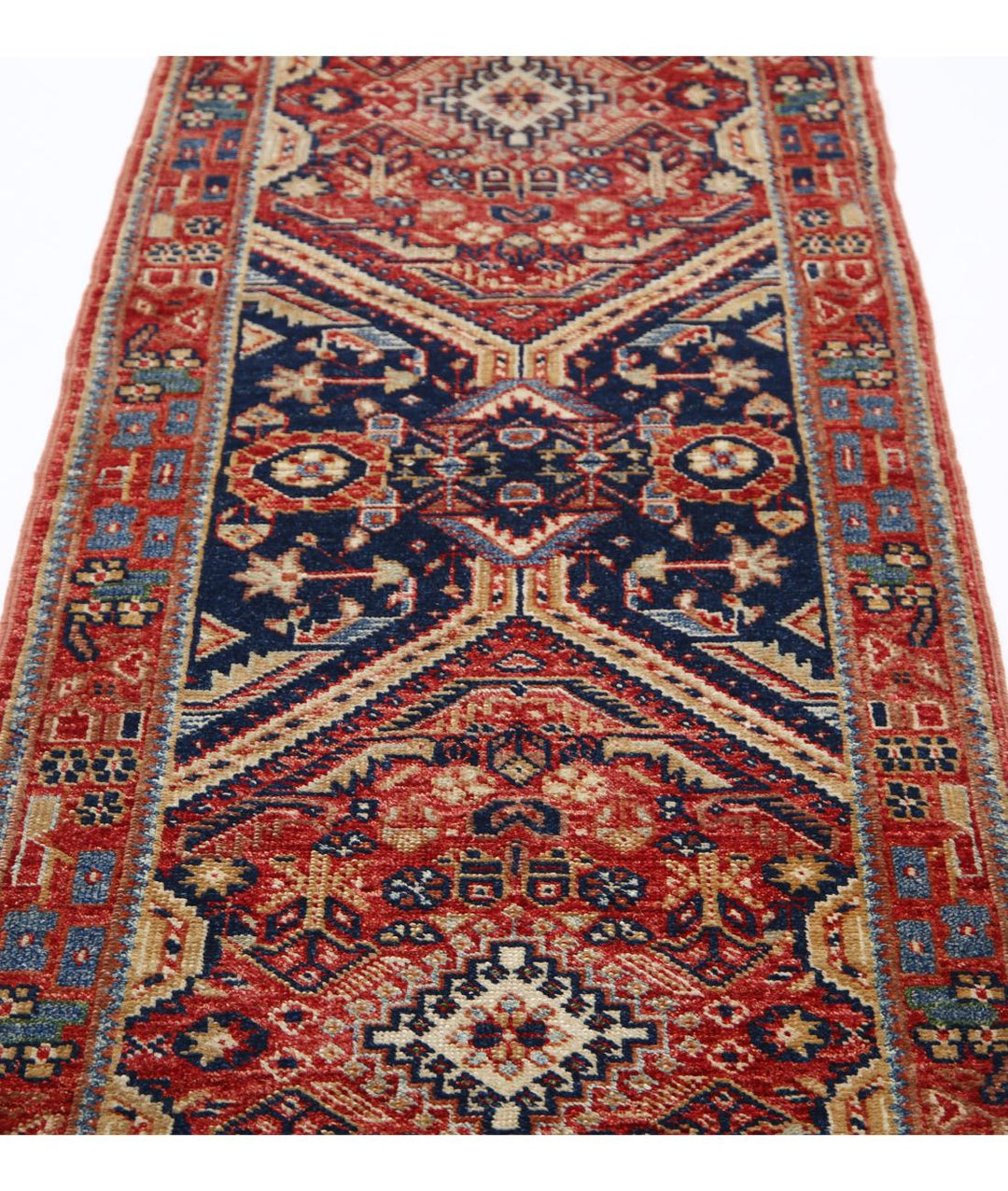 Hand Knotted Tribal Kazak Wool Rug 2' 6" x 10' 2" - No. AT30183