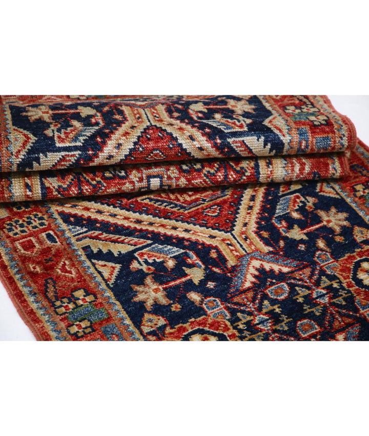 Hand Knotted Tribal Kazak Wool Rug 2' 6" x 10' 2" - No. AT30183