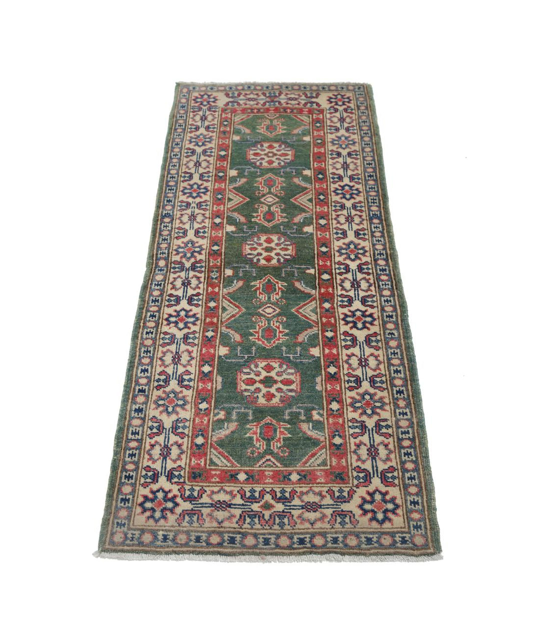 Hand Knotted Tribal Kazak Wool Rug 2' 1" x 5' 8" - No. AT10795