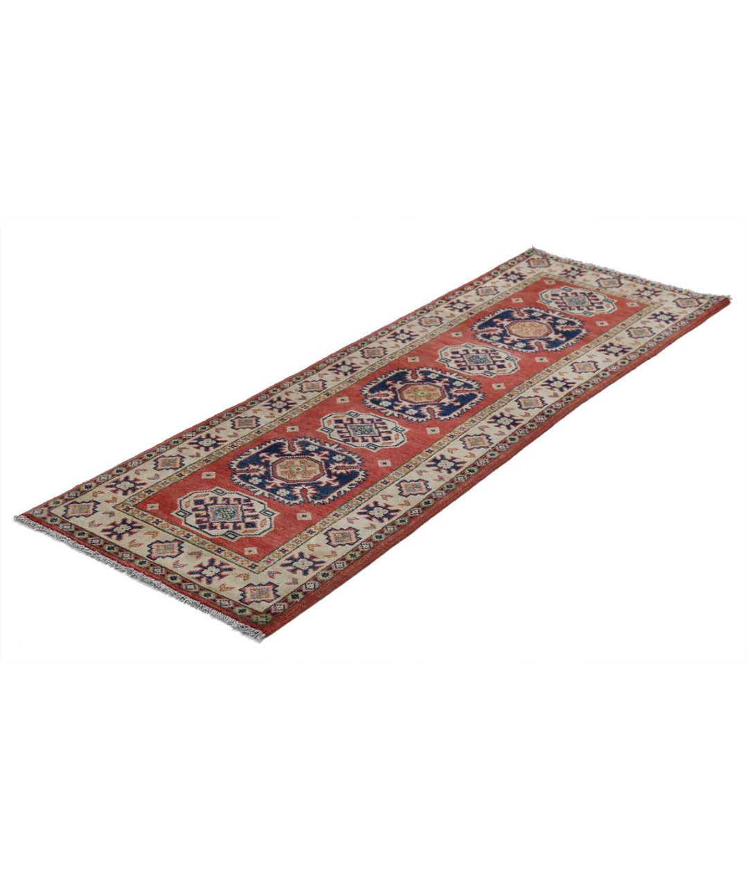 Hand Knotted Tribal Kazak Wool Rug 2' 1" x 6' 3" - No. AT92191