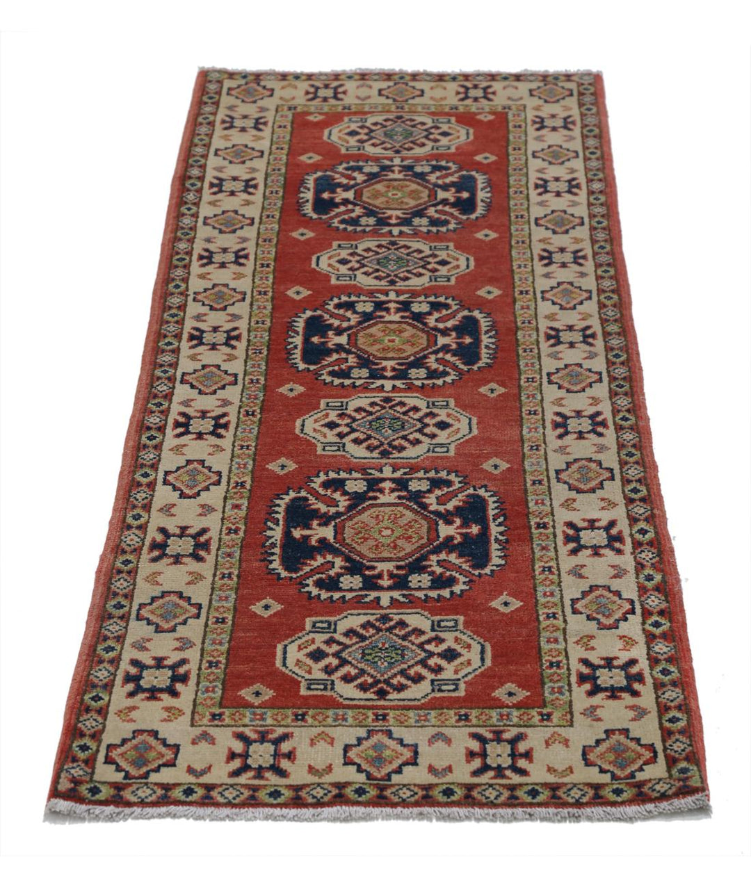Hand Knotted Tribal Kazak Wool Rug 2' 1" x 6' 3" - No. AT92191