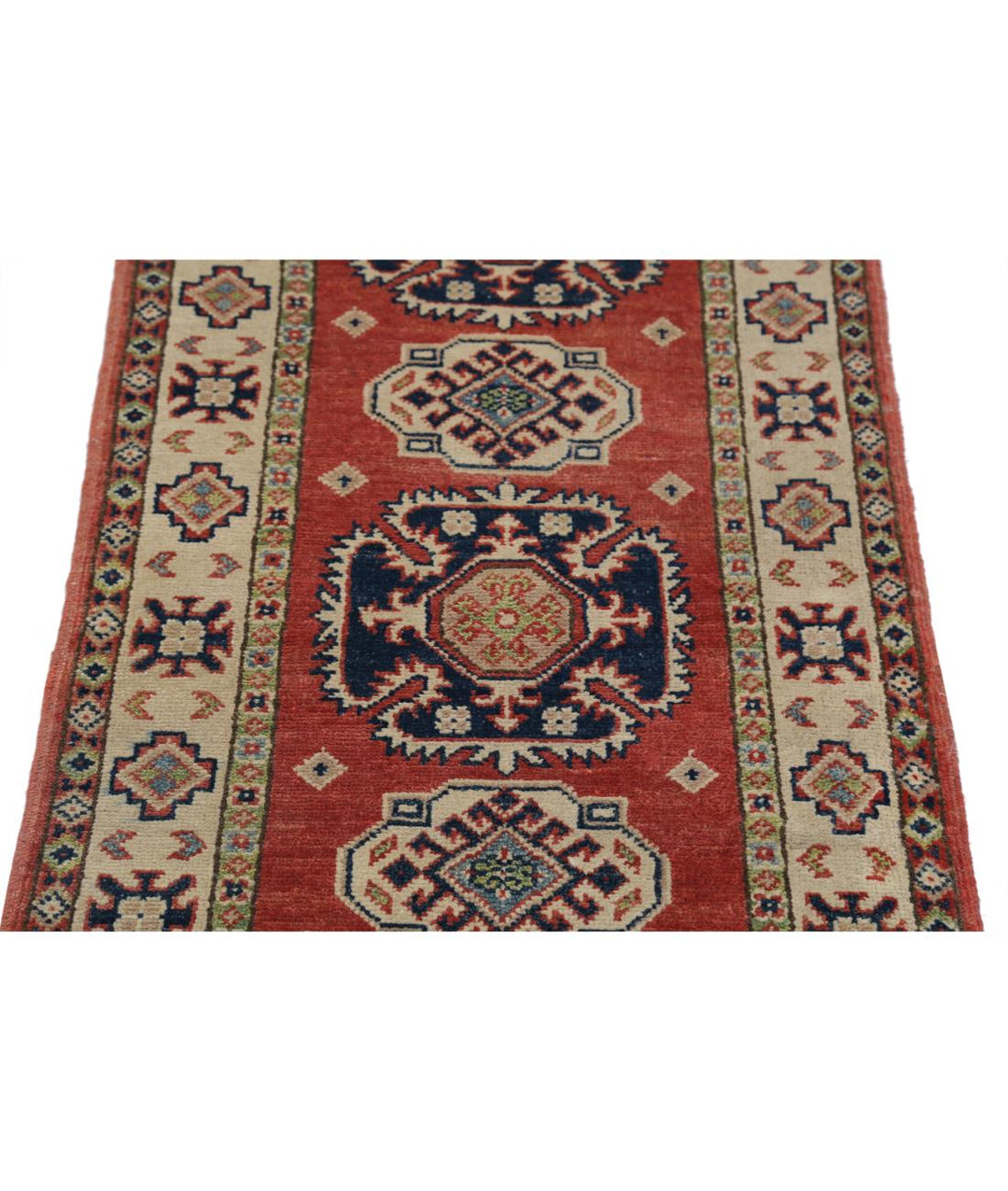 Hand Knotted Tribal Kazak Wool Rug 2' 1" x 6' 3" - No. AT92191