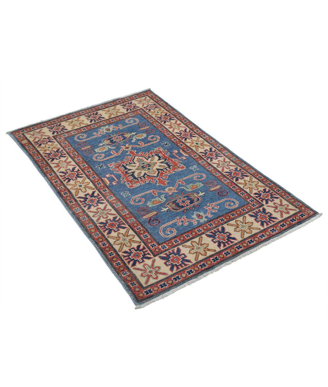 Hand Knotted Tribal Kazak Wool Rug 2' 10" x 4' 8" - No. AT39772