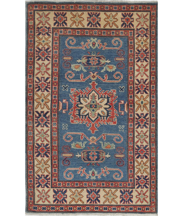 Hand Knotted Tribal Kazak Wool Rug 2' 10" x 4' 8" - No. AT39772