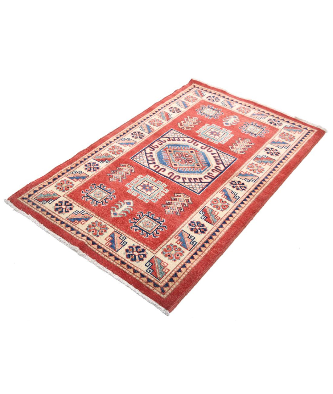 Hand Knotted Tribal Kazak Wool Rug 3' 2" x 5' 0" - No. AT49813
