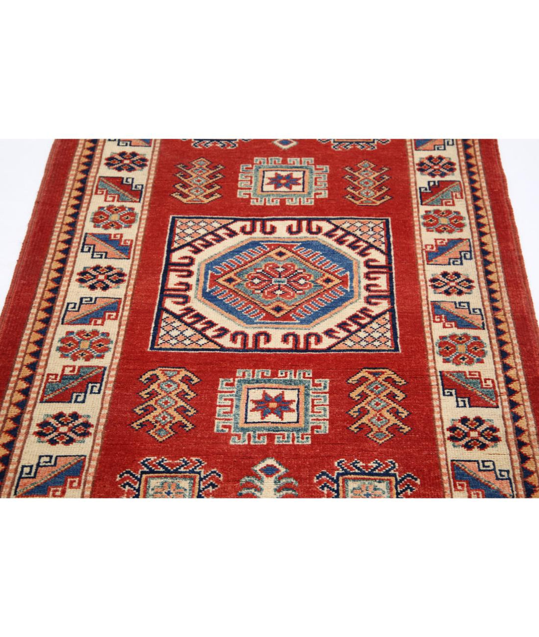 Hand Knotted Tribal Kazak Wool Rug 3' 2" x 5' 0" - No. AT49813