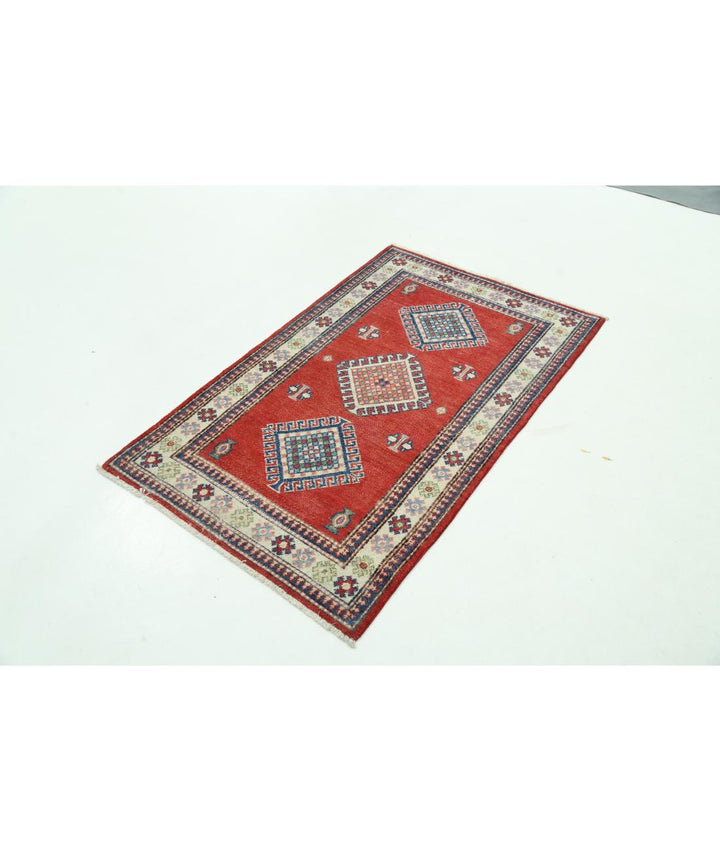 Hand Knotted Tribal Kazak Wool Rug 3' 0" x 4' 9" - No. AT69721