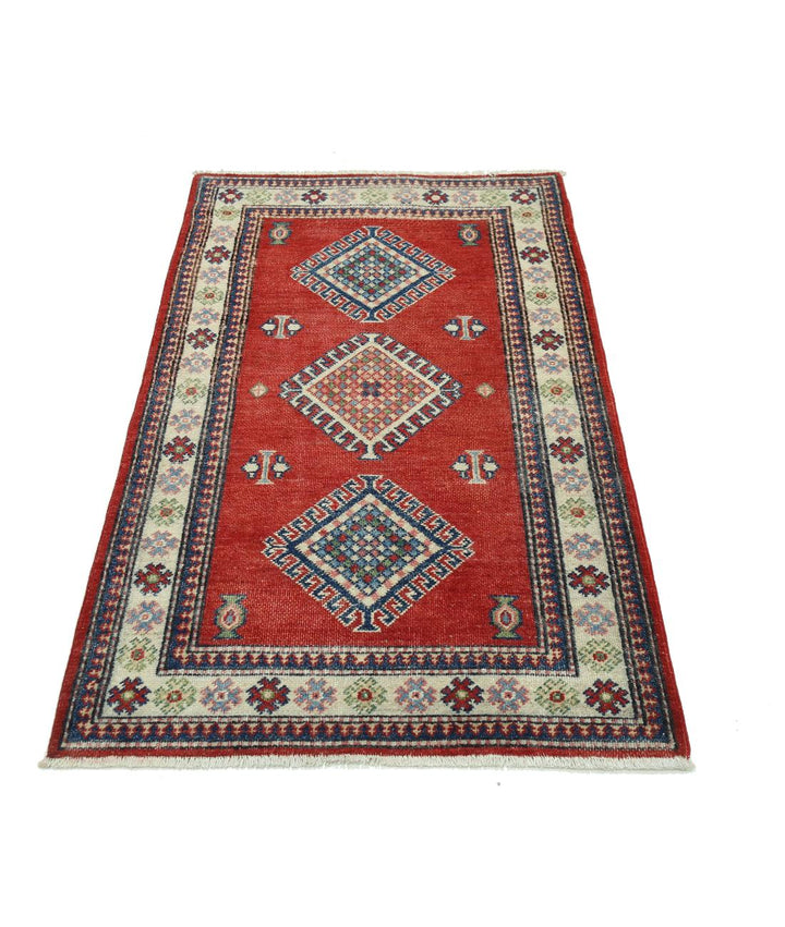 Hand Knotted Tribal Kazak Wool Rug 3' 0" x 4' 9" - No. AT69721