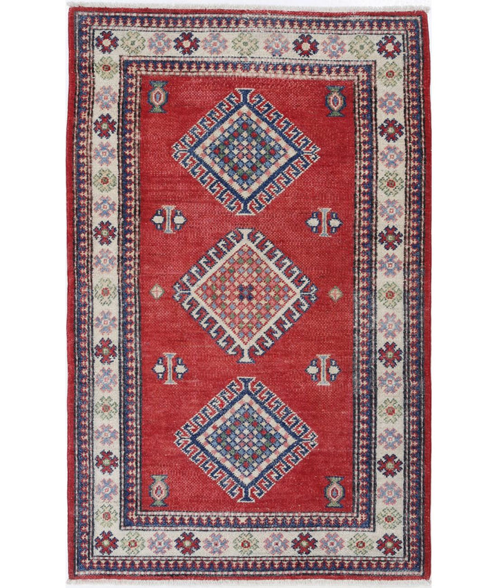 Hand Knotted Tribal Kazak Wool Rug 3' 0" x 4' 9" - No. AT69721