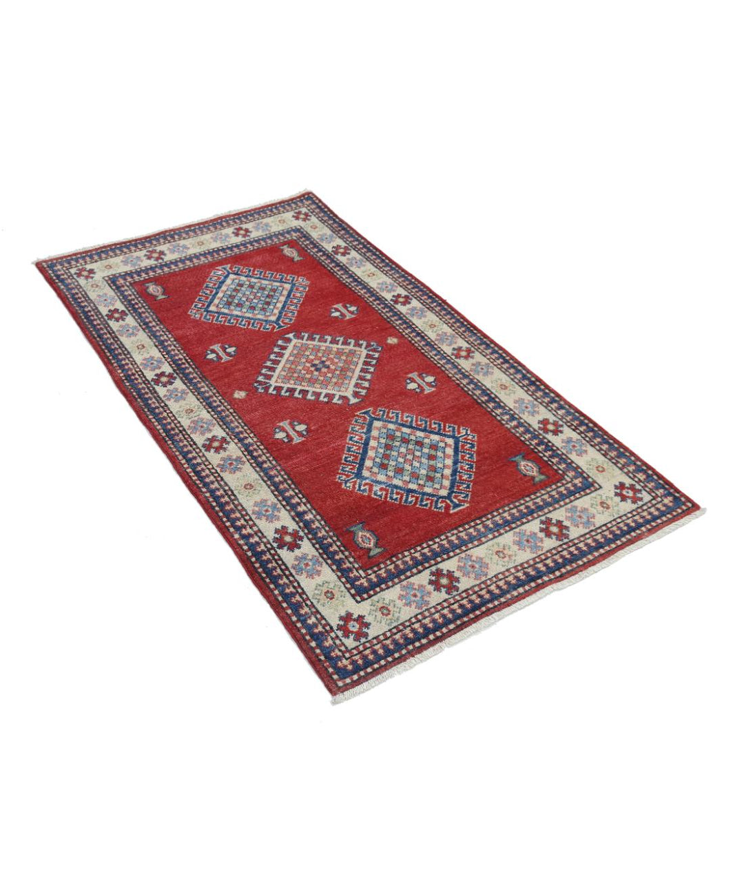 Hand Knotted Tribal Kazak Wool Rug 2' 1" x 4' 11" - No. AT40100
