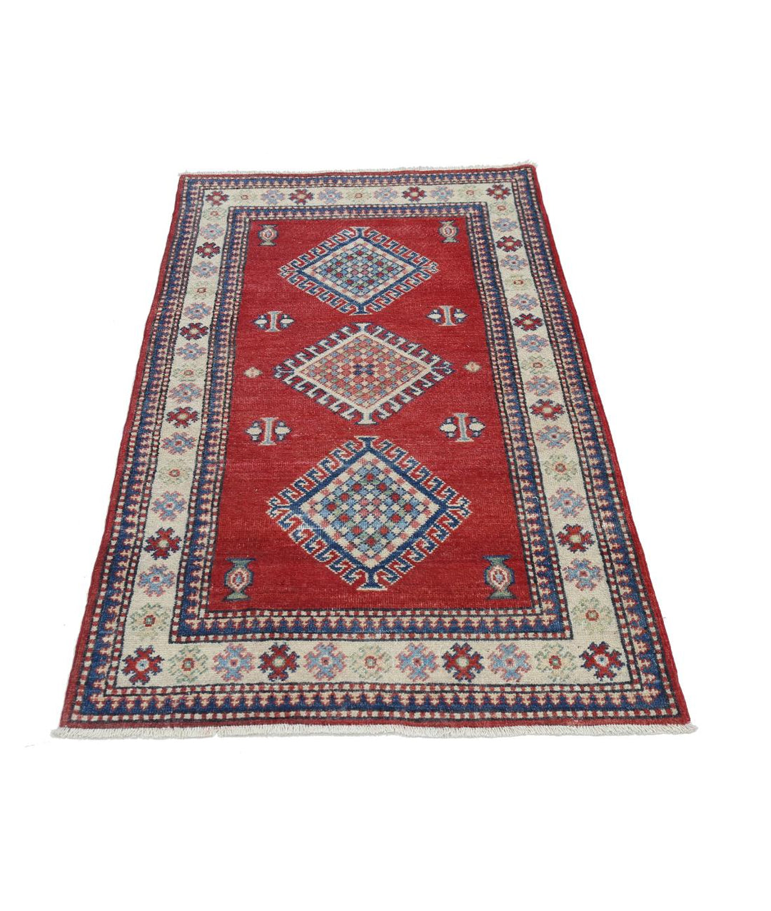 Hand Knotted Tribal Kazak Wool Rug 2' 1" x 4' 11" - No. AT40100