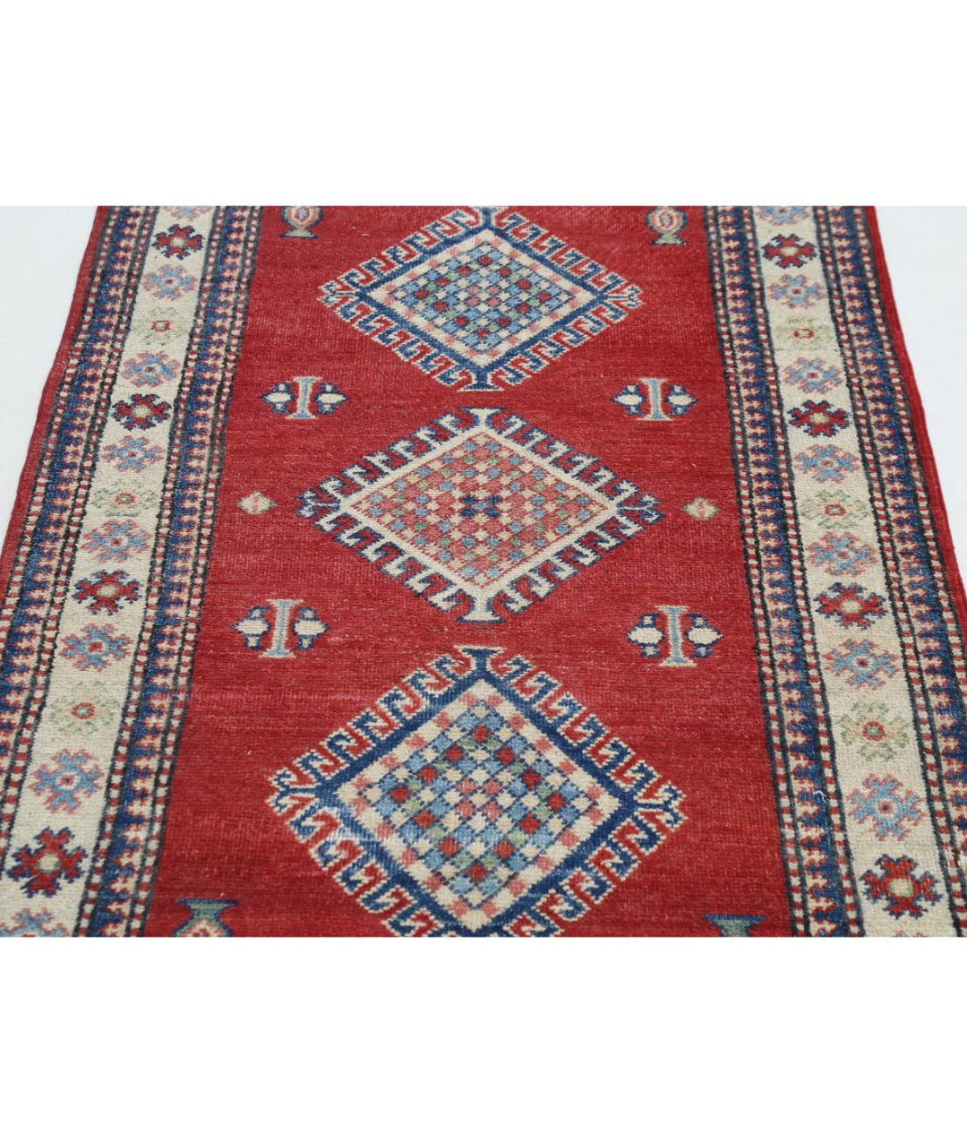 Hand Knotted Tribal Kazak Wool Rug 2' 1" x 4' 11" - No. AT40100