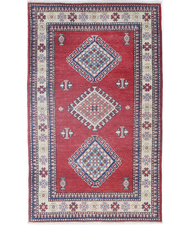 Hand Knotted Tribal Kazak Wool Rug 2' 1" x 4' 11" - No. AT40100