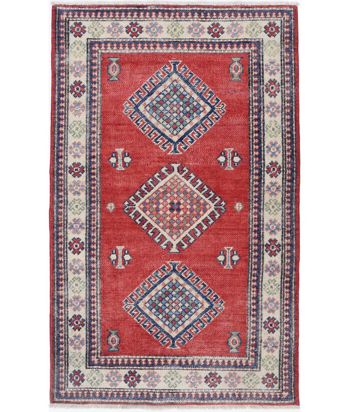 Hand Knotted Tribal Kazak Wool Rug 2' 10" x 5' 0" - No. AT26428