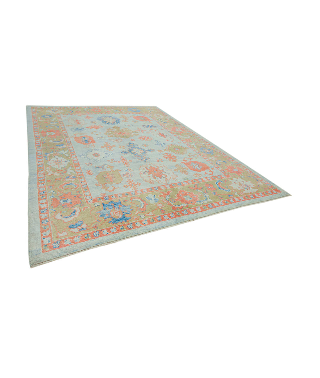 Hand Knotted Turkey Oushak Wool Rug 9' 4" x 12' 9" - No. AT25645