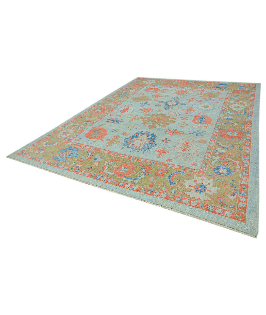 Hand Knotted Turkey Oushak Wool Rug 9' 4" x 12' 9" - No. AT25645