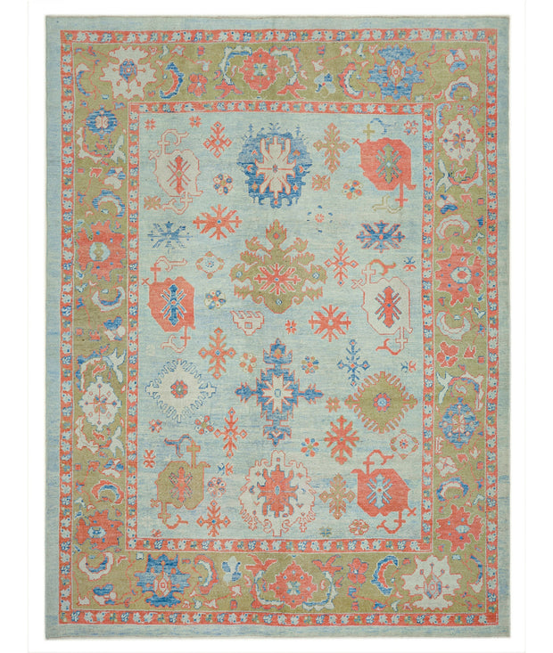 Hand Knotted Turkey Oushak Wool Rug 9' 4" x 12' 9" - No. AT25645