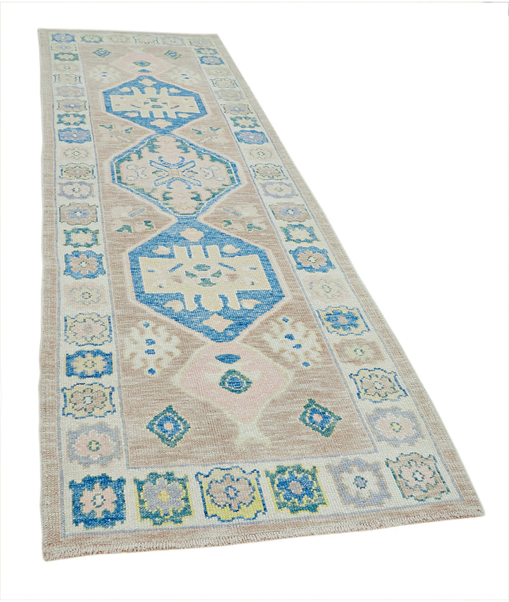 Hand Knotted Turkey Oushak Wool Rug 3' 3" x 10' 8" - No. AT98468