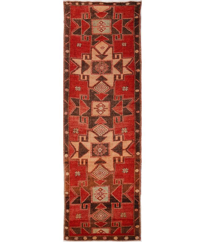 Hand Knotted Vintage Turkish Anatolian Wool Rug 3' 7" x 12' 2" - No. AT43293