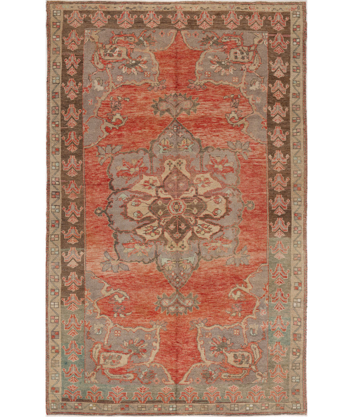 Hand Knotted Vintage Turkish Anatolian Wool Rug 6' 0" x 10' 0" - No. AT22991