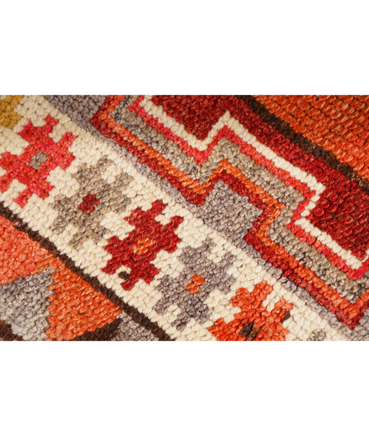 Hand Knotted Vintage Turkish Herki Wool Rug 2' 11" x 10' 10" - No. AT71025