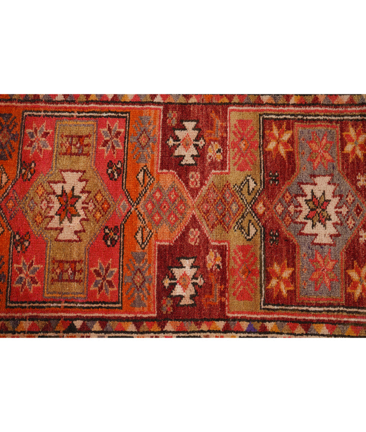 Hand Knotted Vintage Turkish Herki Wool Rug 3' 2" x 12' 4" - No. AT28442