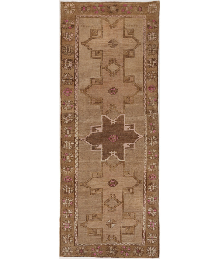 Hand Knotted Vintage Turkish Kars Wool Rug 4' 2" x 11' 9" - No. AT92036
