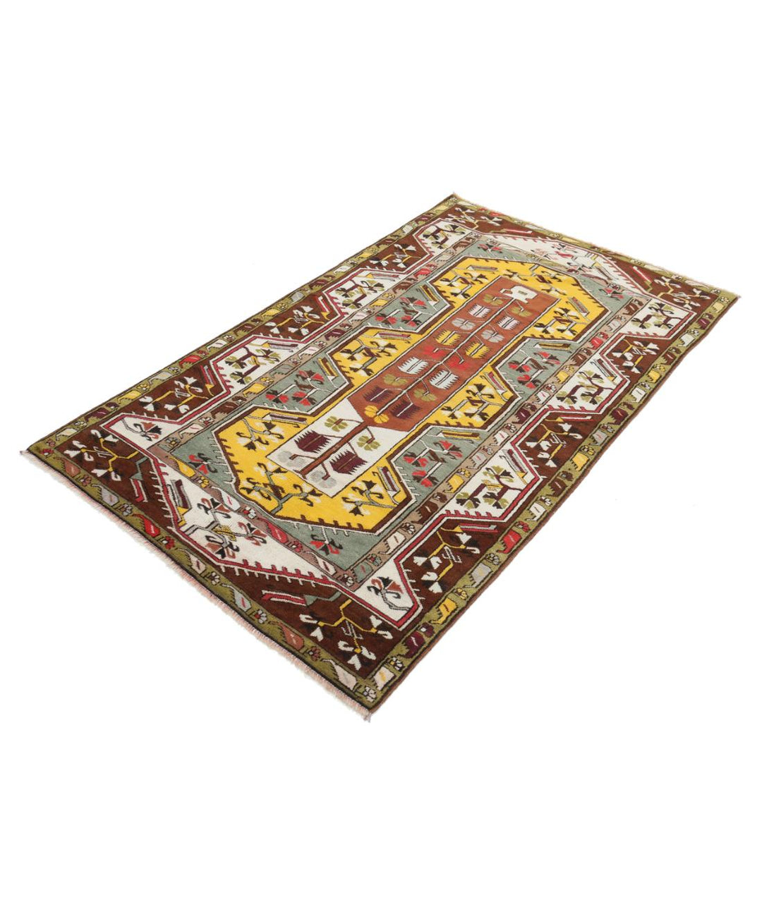 Hand Knotted Vintage Turkish Kars Wool Rug 3' 10" x 6' 6" - No. AT80751