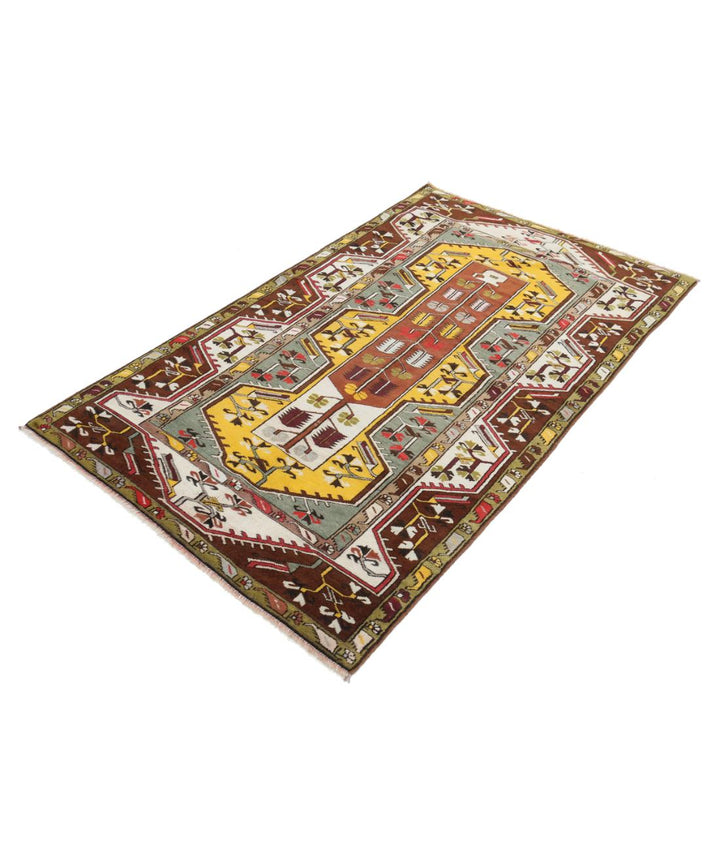 Hand Knotted Vintage Turkish Kars Wool Rug 3' 10" x 6' 6" - No. AT80751