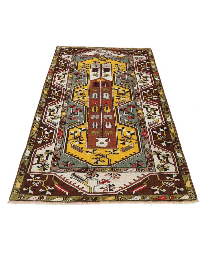 Hand Knotted Vintage Turkish Kars Wool Rug 3' 10" x 6' 6" - No. AT80751