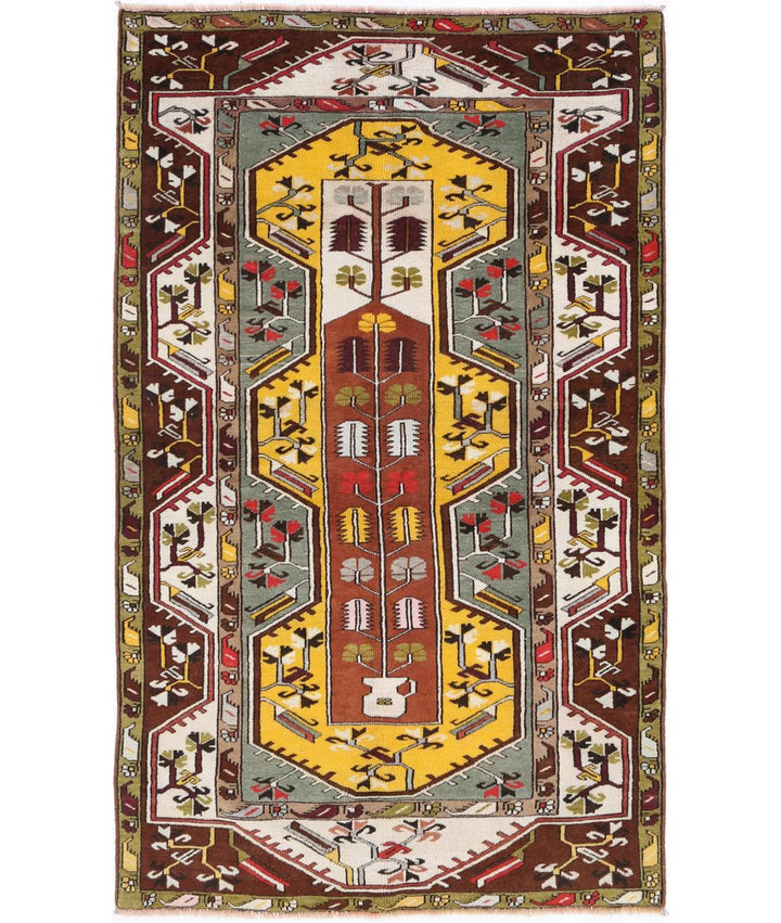 Hand Knotted Vintage Turkish Kars Wool Rug 3' 10" x 6' 6" - No. AT80751